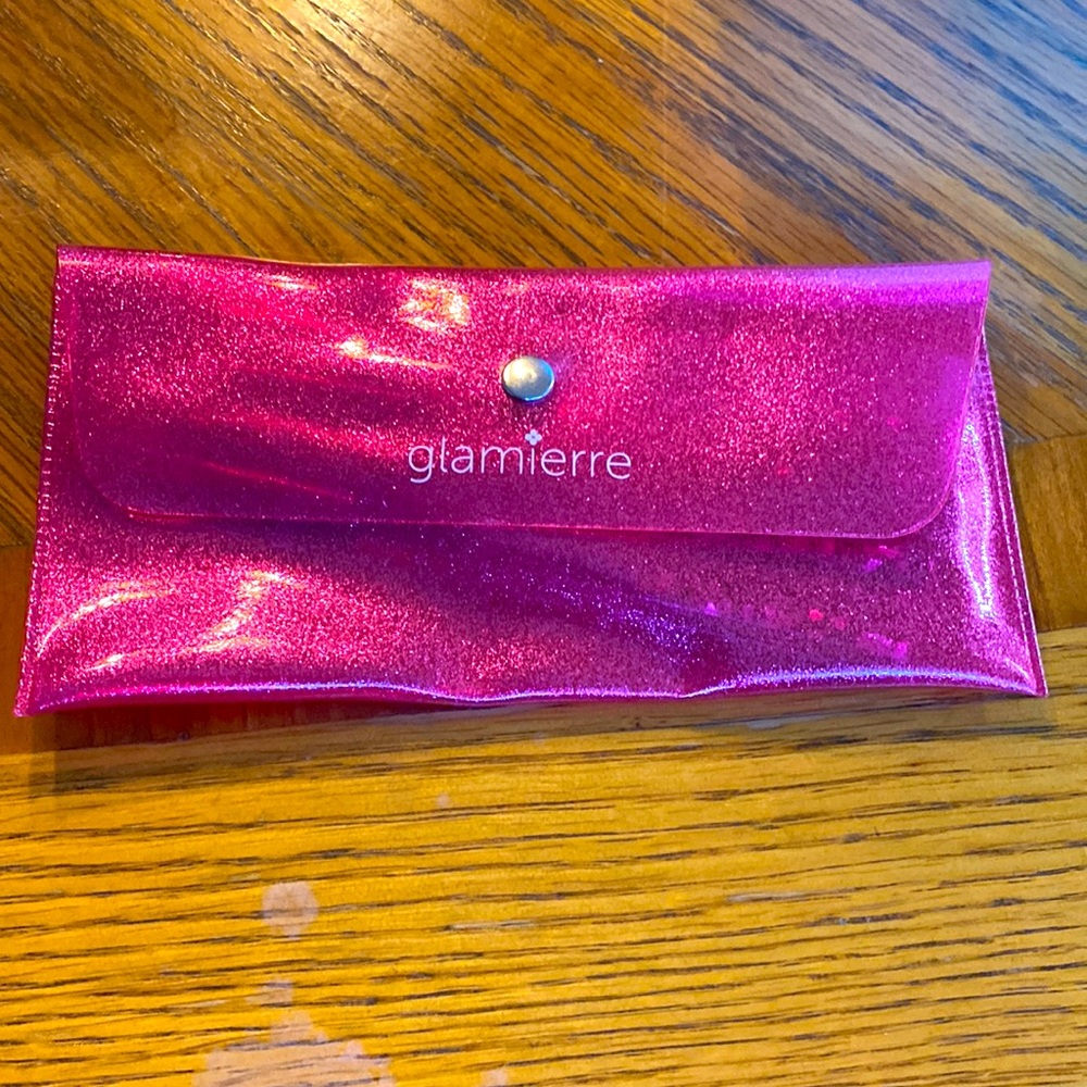 Glamierre pink luxe glitter eye brush collection with case